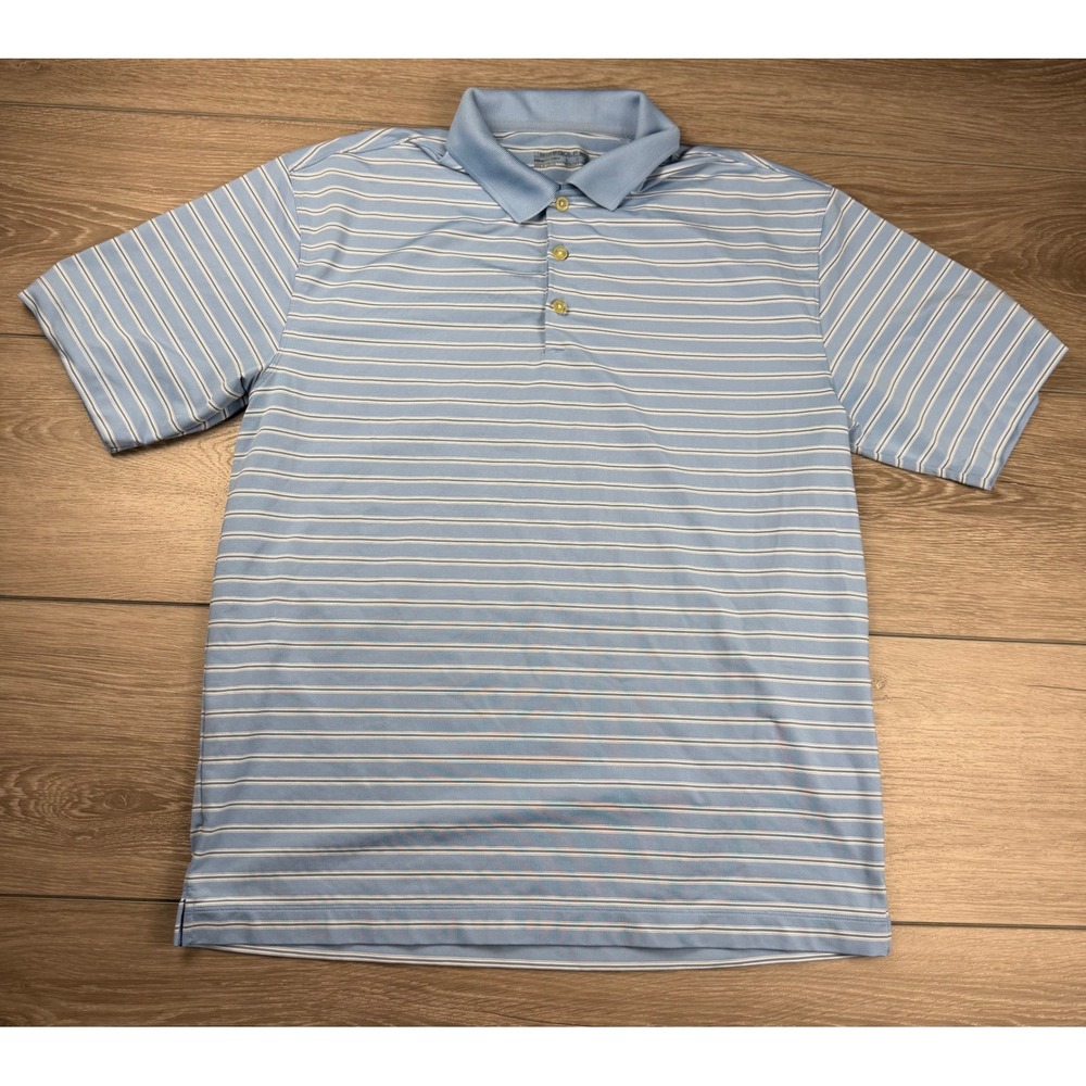 Nike Golf Mens Polo Shirt Fit Dry Striped‎ Blue Large